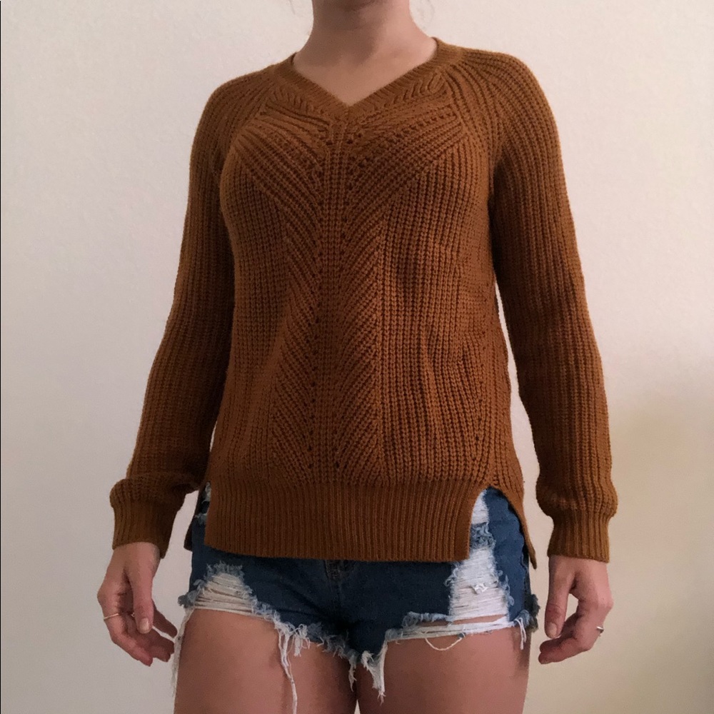 burnt orange knit sweater